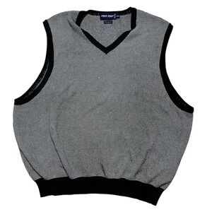 Vintage Polo Golf Ralph Lauren V Neck Sweater Vest Mens XXL Black White Pima